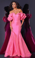 Jovani 44271 - Ruffled Off Shoulder Prom Dress - detail view