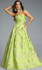 Jovani 44369 - Textured Floral Strapless Gown - view 5