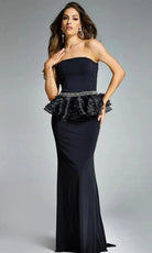 Jovani 44382 - Strapless Gown with Peplum Detail - back view