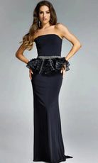 Jovani 44382 - Strapless Gown with Peplum Detail - designer prom dress at Silhouette Dresses