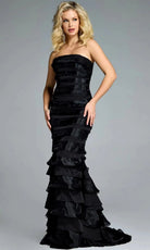 Jovani 44383 - Strapless Gown with Tiered Ruffle - back view