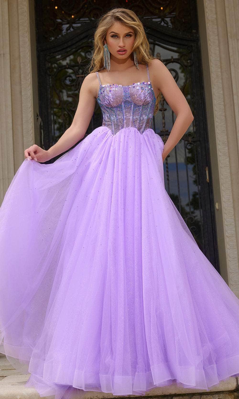 Jovani 44511 - Studded Rhinestone Glitters Prom Dress - designer prom dress at Silhouette Dresses