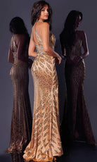 Jovani 44584 - Halter Rhinestone Embellished Prom Gown - detail view