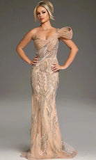 Jovani 45073 - One Shoulder Gown with Sculpted Detail - designer prom dress at Silhouette Dresses