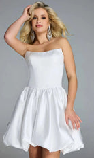 Jovani 45497 - Strapless Bubble Hem Mini Dress - detail view