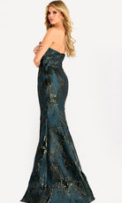 Jovani 46672 - Textured Floral Strapless Evening Gown - Silhouette Dresses