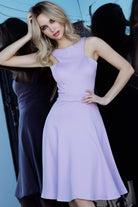 Jovani - 48996 Sleeveless Cut-In Shoulders A-Line Knee Length Dress - designer homecoming dress at Silhouette Dresses