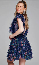 Jovani 50069 - Plunging Neckline Ruffled Cocktail Dress - view 6