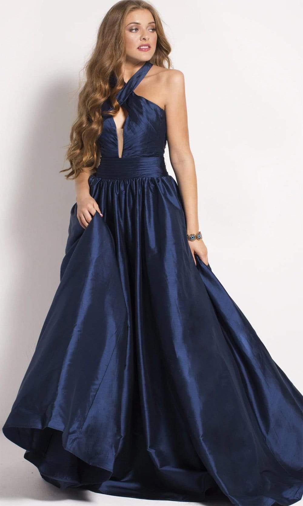 Jovani - 51500 Crossover Bodice Illusion Keyhole Cutout Ballgown - designer ball gown at Silhouette Dresses