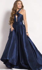 Jovani - 51500 Crossover Bodice Illusion Keyhole Cutout Ballgown - designer ball gown at Silhouette Dresses