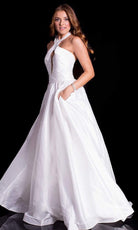Jovani - 51500 Crossover Bodice Illusion Keyhole Cutout Ballgown - back view