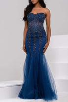 Jovani 5908 Strapless Sweetheart Corset Bodice Junior Prom Mermaid Gown - view 9