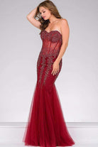 Jovani 5908 Strapless Sweetheart Corset Bodice Junior Prom Mermaid Gown - view 4