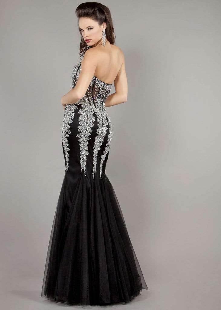 Jovani 5908 Strapless Sweetheart Corset Bodice Junior Prom Mermaid Gown - detail view