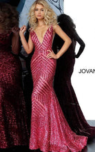 Jovani - 59762 Sexy Fitted Sequined Plunging Gown - view 14