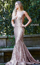 Jovani - 59762 Sexy Fitted Sequined Plunging Gown - view 4