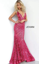 Jovani - 59762 Sexy Fitted Sequined Plunging Gown - view 15