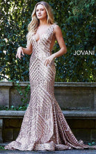 Jovani - 59762 Sexy Fitted Sequined Plunging Gown - view 6