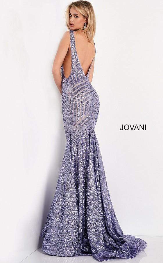Jovani - 59762 Sexy Fitted Sequined Plunging Gown - view 8