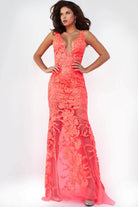 Jovani 60283 - Floral Applique Prom Gown - designer evening gown at Silhouette Dresses