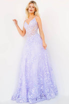 Jovani 63170 - Floral Corset A-Line Prom Dress - back view