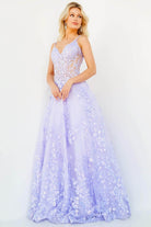 Jovani 63170 - Floral Corset A-Line Prom Dress - detail view