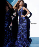 Jovani - 63349 Elaborate Metallic Sequined Off Shoulder Gown - view 4