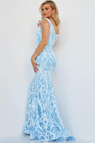 Jovani - 63349 Elaborate Metallic Sequined Off Shoulder Gown - view 9