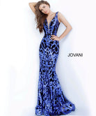 Jovani - 63349 Elaborate Metallic Sequined Off Shoulder Gown - view 5