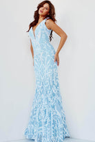 Jovani - 63349 Elaborate Metallic Sequined Off Shoulder Gown - view 8
