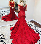 Jovani 64521 Lace Off-Shoulder Mermaid Dress With Train - view 8