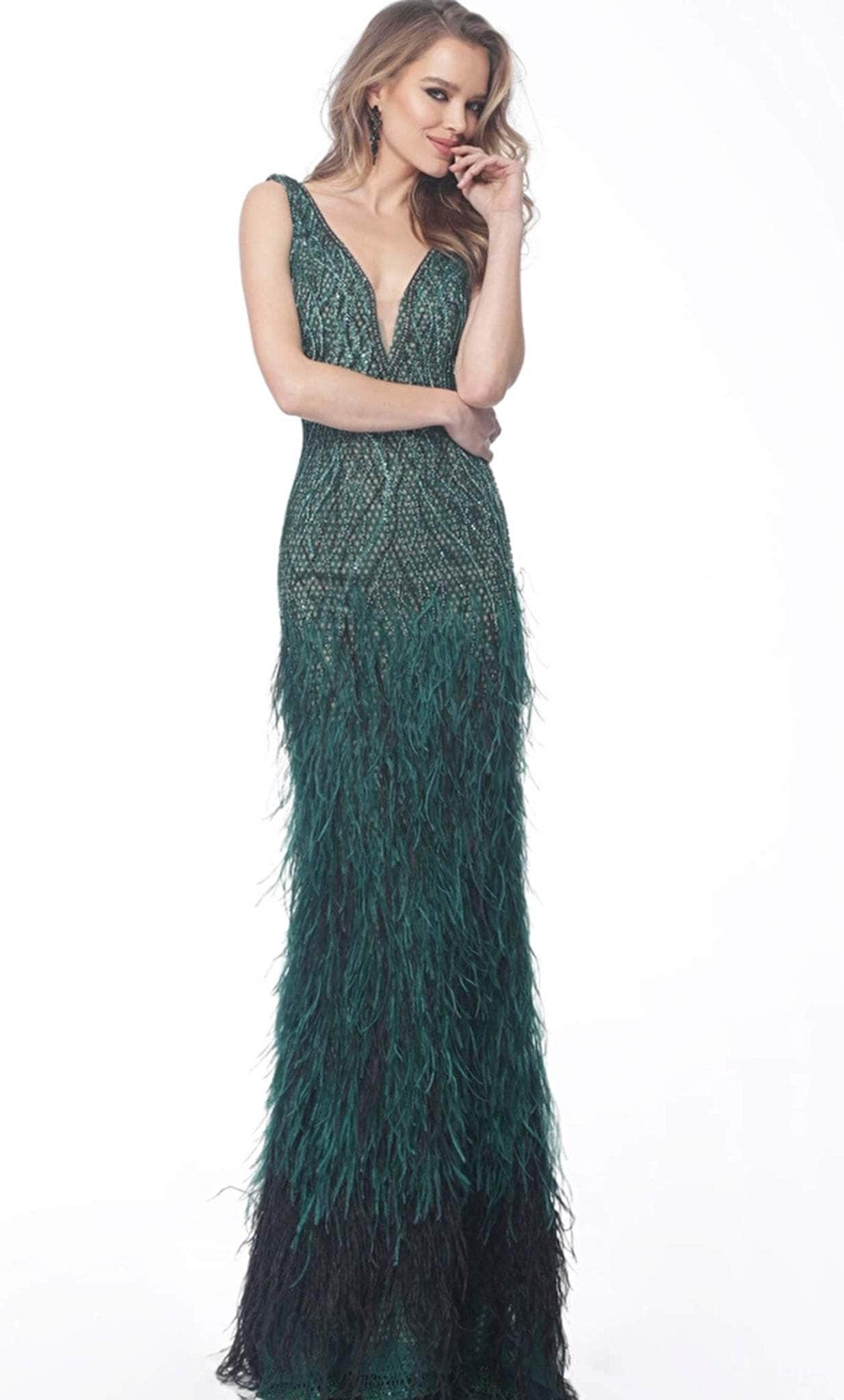 Jovani 66003 - Beaded Sheath Fringed Long Dress - designer prom dress at Silhouette Dresses