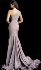 Jovani - 67650 Stretch Glitter Mermaid Dress With Sweep Train - view 5