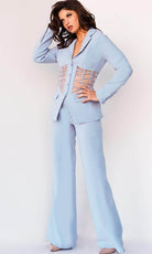 Jovani 07227 - Two Piece Sheer Waist Jumpsuit - detail view