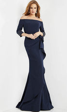 Jovani 08699 - Quarter Sleeve Off-Shoulder Mother of the Groom Dress - view 4