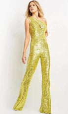 Jovani 9017 - Sequin One-Shoulder Jumpsuit - back view