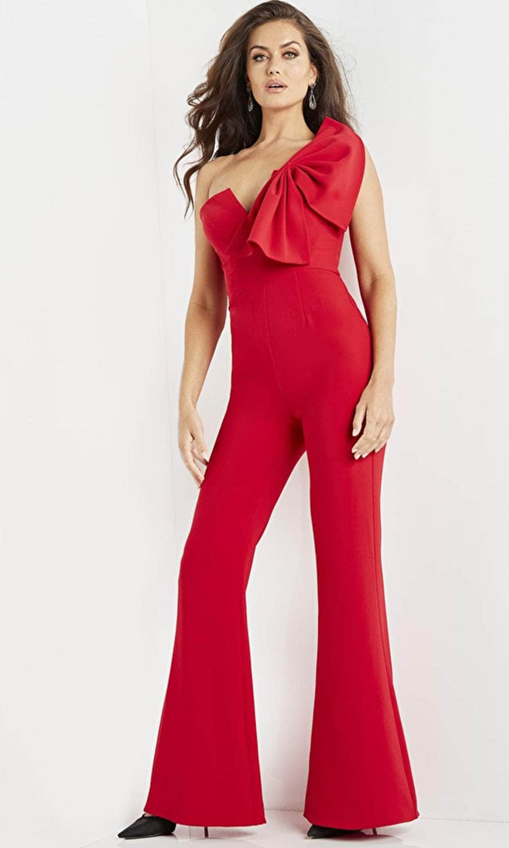 Jovani 09525 - V-Neck Single Strap Jumpsuit - back view