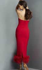 Jovani 09630 - Strapless Feather Hemline Prom Dress - view 4