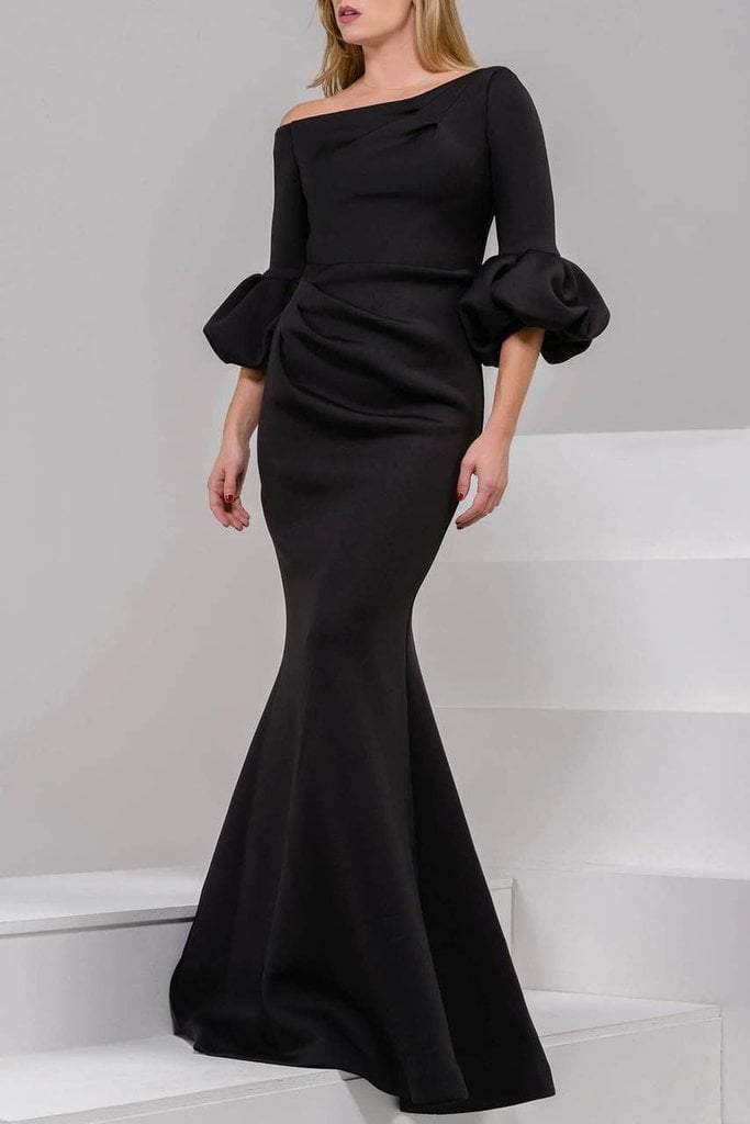 Jovani - Asymmetrical Pleat Detailed Trumpet Gown 39739SC - view 4