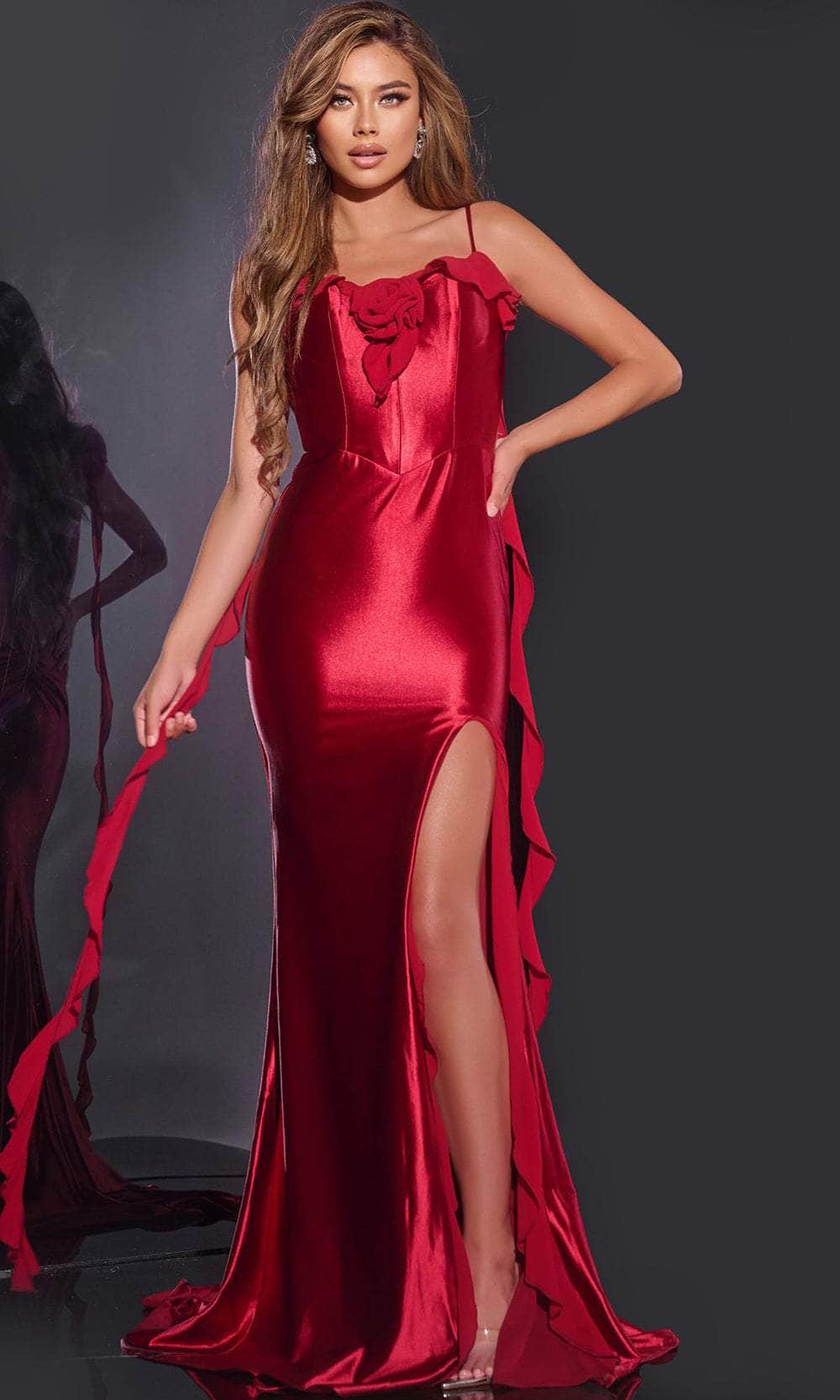 Jovani D5078 - Semi-Sweetheart Ruffle Draped Prom Gown - designer prom dress at Silhouette Dresses