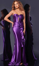 Jovani D5318 - Strapless Cascading Ruffle Prom Gown - detail view