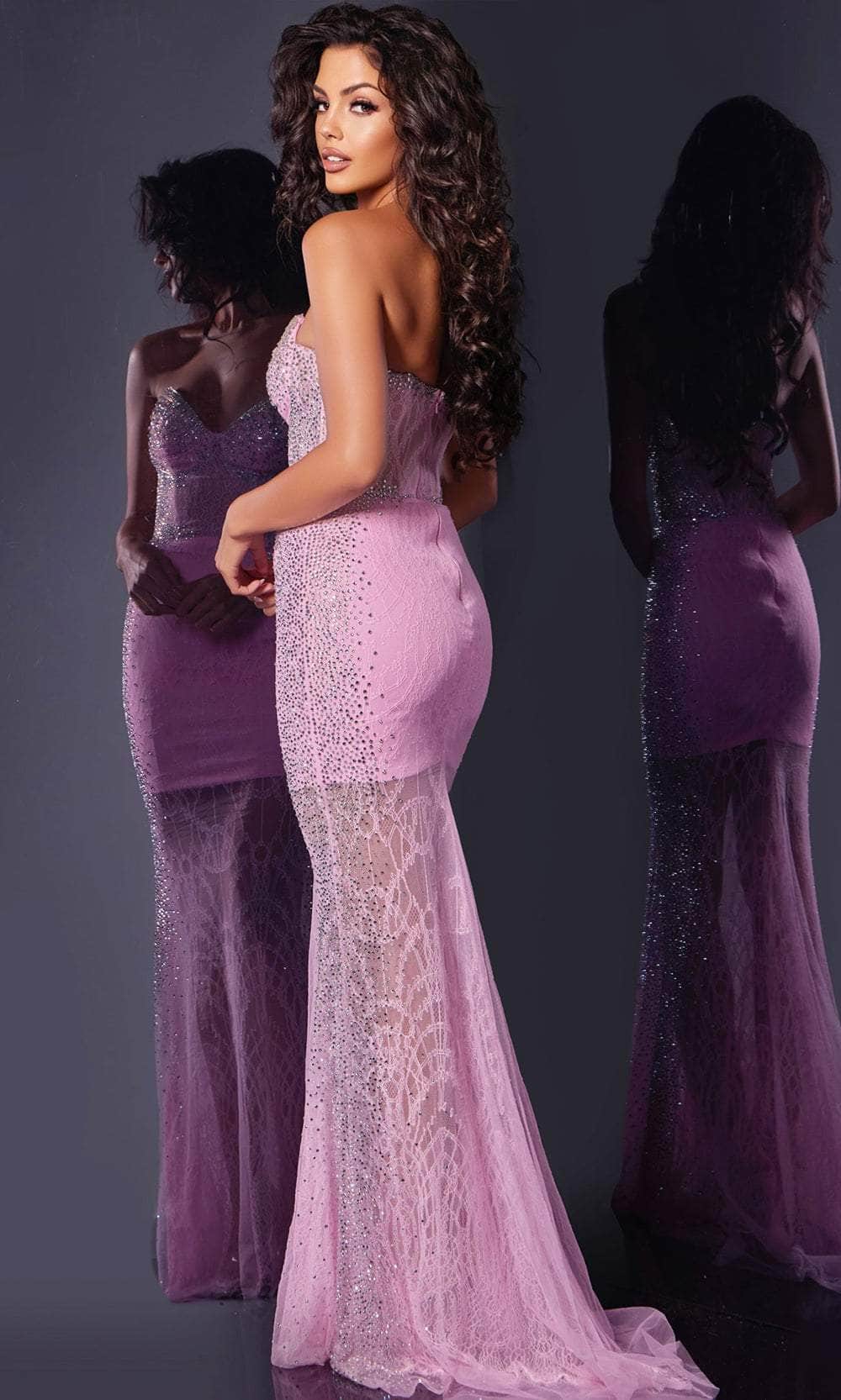 Jovani D5503 - Beaded Illusion Skirt Prom Dress - back view