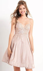 JVN by Jovani - Embroidered Bodice A-Line Dress JVN04010SC - designer homecoming dress at Silhouette Dresses