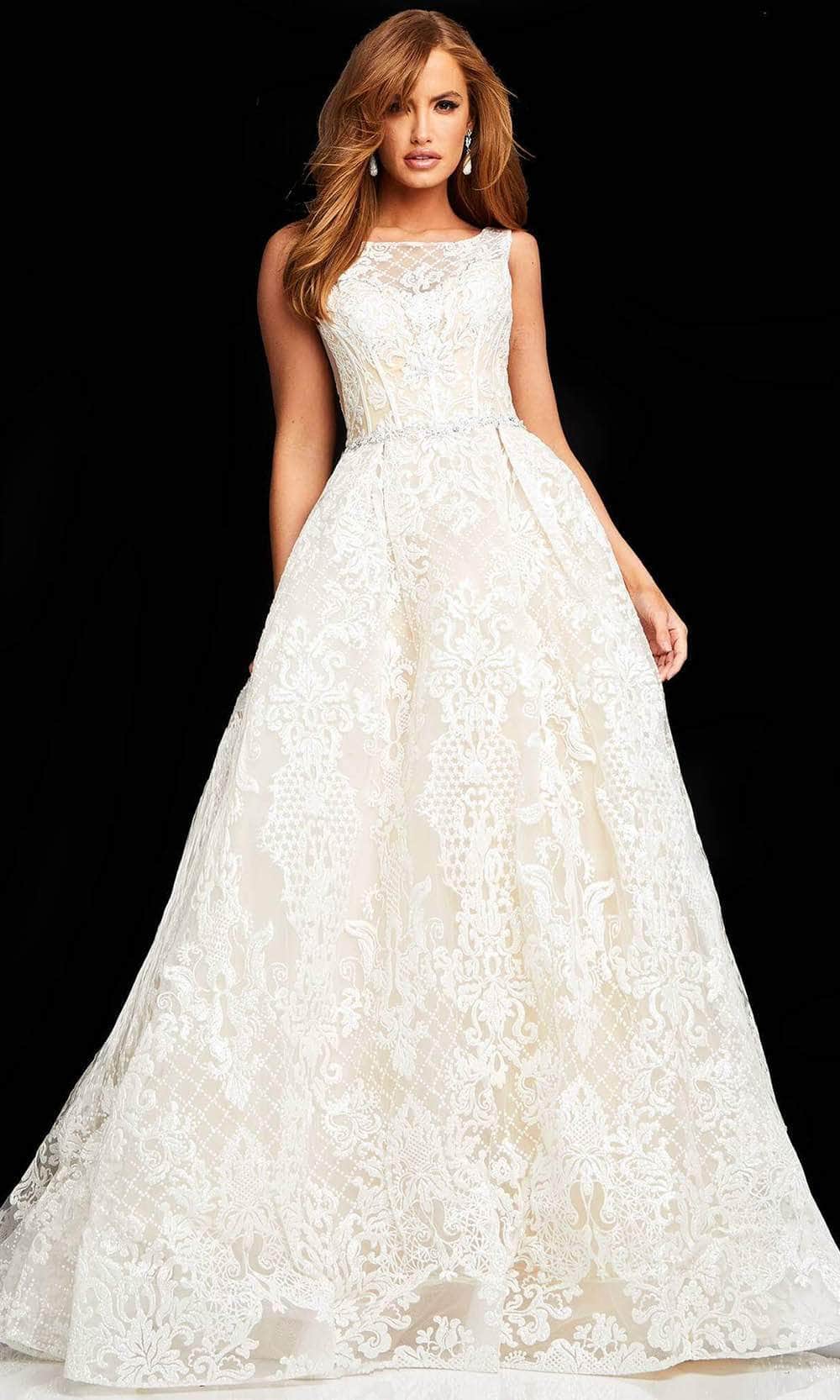 Jovani F00988 - Sleeveless Bateau Neck Evening Dress - designer wedding dress at Silhouette Dresses