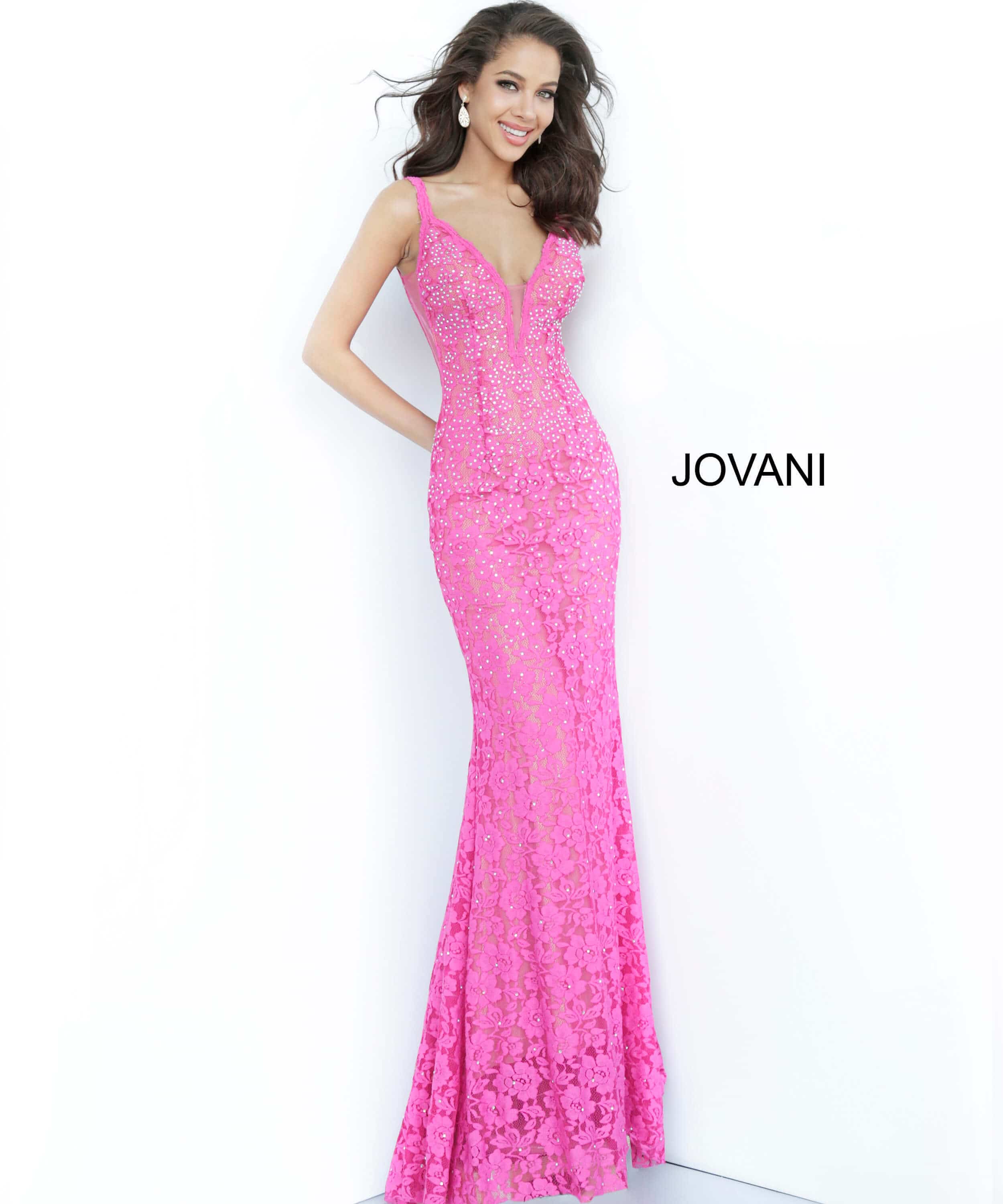 Jovani - Fitted Lace Prom Dress 48994 - view 12