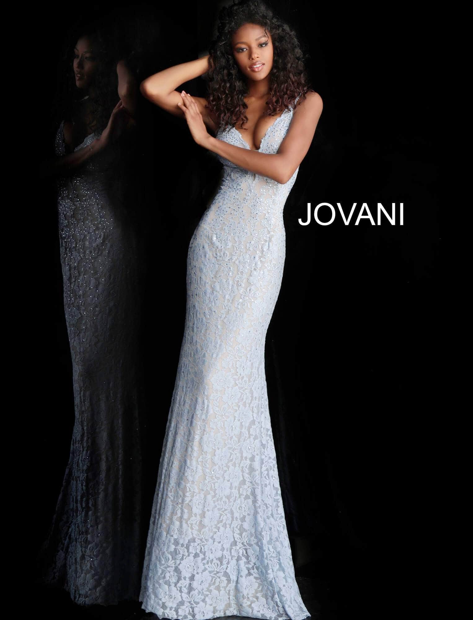 Jovani - Fitted Lace Prom Dress 48994 - view 10