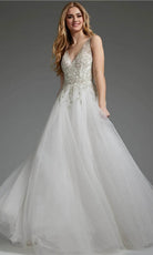Jovani JB03500 - Beaded V-Neck Bridal Gown - designer wedding dress at Silhouette Dresses