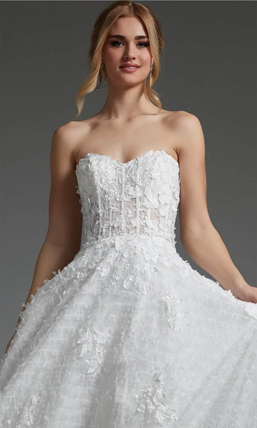 Jovani JB07165 - Textured Corset Bridal Gown - detail view