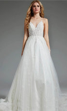 Jovani JB07647 - Glitter A-Line Bridal Gown - detail view