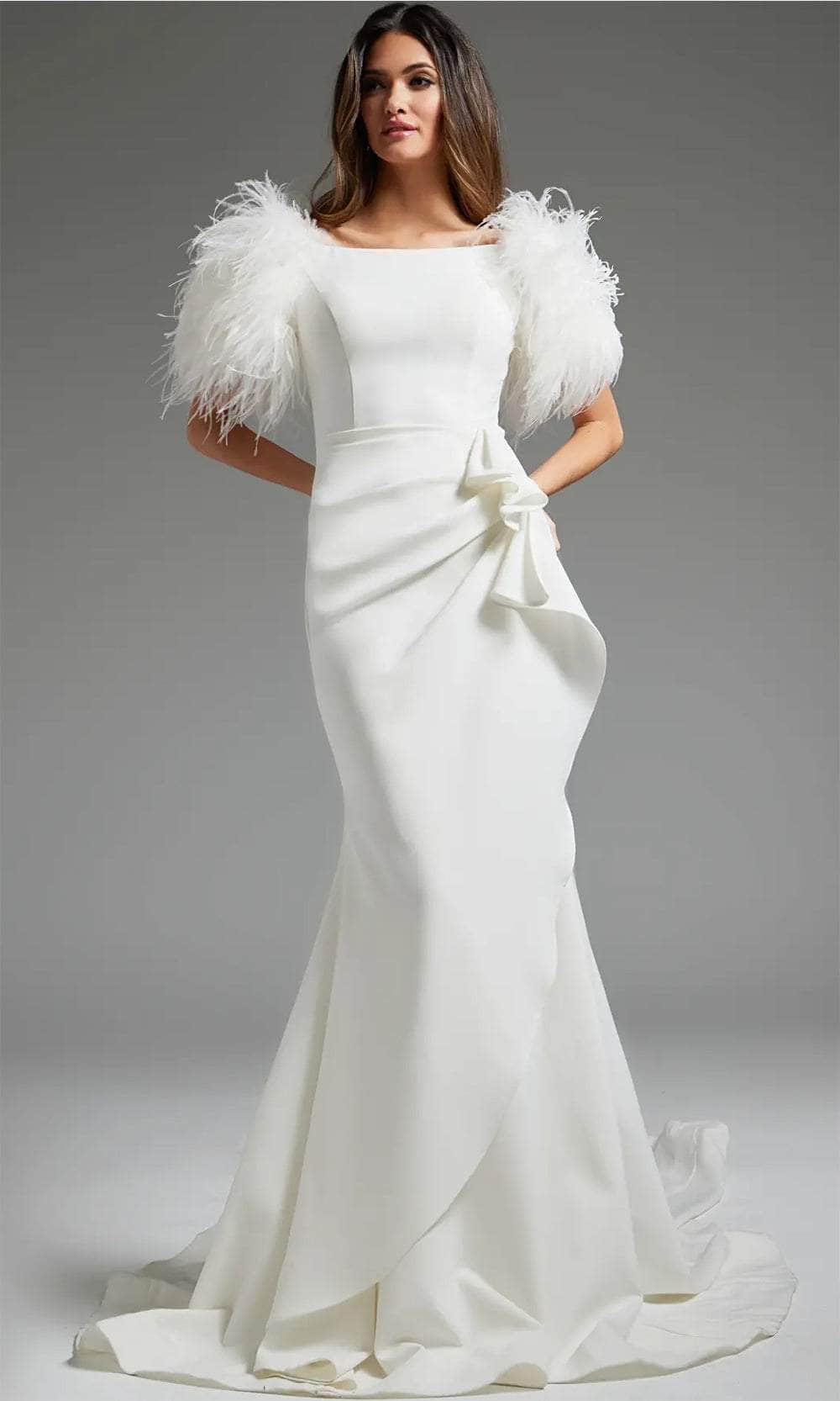 Jovani JB09153 - Draped Mermaid Bridal Gown - designer wedding dress at Silhouette Dresses